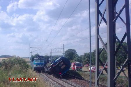 04.08.2015 - Horažďovice předměstí: následky srážky vlaku R 668 s vlakem R 667 © Drážní inspekce