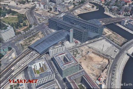 Hlavná stanica v Berlíne na Google Earth © 2018 Google Image Landsat Copernicus