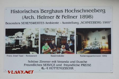 Hochschneeberg, mohutnú stavbu Berghausu projektovali architekti Helmer a Fellner, známi aj v Prešporku. 25.05.2019 © Juraj Földes