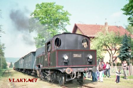 Aj tretí parný mimoriadny vlak v rokoch 1997 až 1999 z Trnavy do Brezovej viezla 331.037; 08.05.1999 © Marko