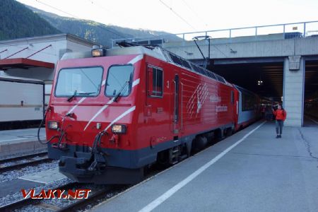 Zermatt, lokomotíva Hge 4/4 II v čele ľadovcového expresu, 12.9.2019 © Juraj Földes