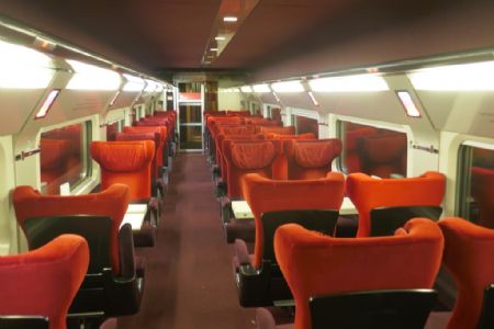 Interiér 1. třídy vlaku Thalys PBKA, 13. 10. 2019 © Libor Peltan