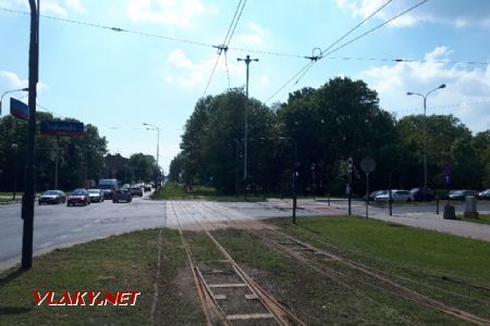 Lodž: Počátek příměstské tramvajové tratě směr Lutomiersk © Tomáš Kraus, 25.5.2019