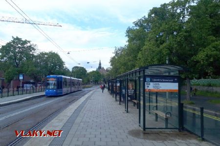 Stockholm: Tramvaj zhruba v polovině Djurgårdenu © Tomáš Kraus, 26.5.2019