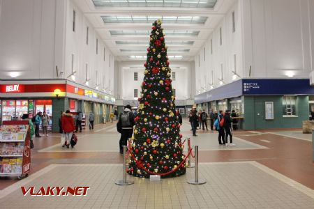 18.12.2019 - Hradec Králové hl.n.: symbolický vánoční strom v odbavovací hale © PhDr. Zbyněk Zlinský
