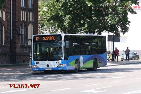 05.07.2019 – Ełk: autobus typu MB Citaro z roku 2012 dopravce MZK zastavil na lince 12 v zastávce Dąbrowskiego-PKP © Dominik Havel