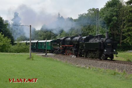 Lokomotivy 431.032 a 555.0153 mezi Jablonným a Těchonínem dne 3.7.2021, © P.Stejskal