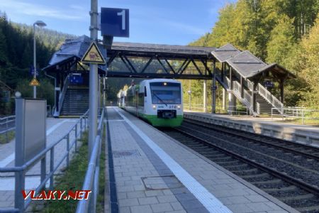 Gehlberg: Přijíždí vlak z Meiningenu do Erfurtu © Aleš Svoboda, 10.10.2021