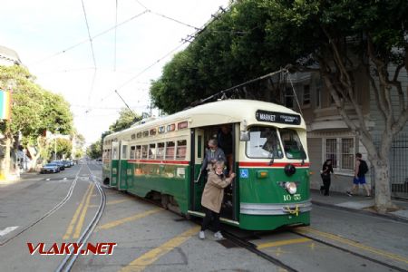 San Francisco, konečná Castro s tramvají č. 1055 z r.  1948 původem z Filadelfie, 12.10.2023 © Jiří Mazal
