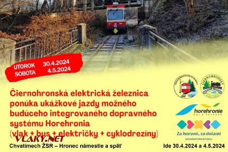 Cestovný poriadok - oficiálny plagát pre mimoriadne jazdy ČHEŽ