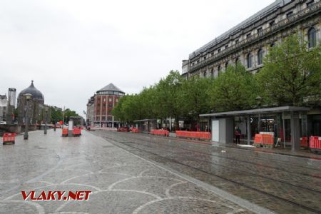 Liège, Place Saint-Lambert s nově stavěnou tramvají, 4.5.2024 © Jiří Mazal
