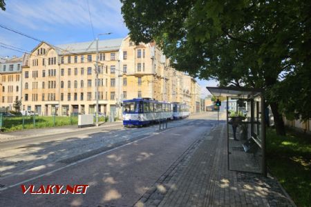 Riga, tramvaje T6B5 u zastávky Jēzusbaznīcas iela, 7.7.2024, Tomáš Kraus