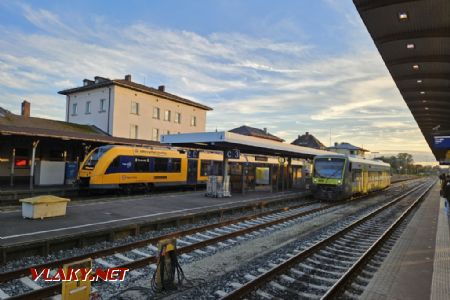 Marktredwitz: Lint Oberpfalzbahn a RegioShuttle Agilis, © Tomáš Kraus, 6.10.2024