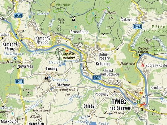 Vojenské technické muzeum Lešany na turistické mapě © mapy.cz - ZOBRAZ!
