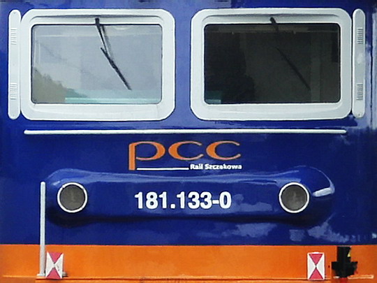 Logo PCC Rail  na pronajatém stroji ČD (Pardubice hl.n., 1.7.2006) © PhDr. Zbyněk Zlinský