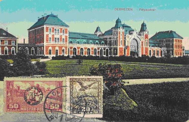 Pôvodná železničná stanica Tiskej železnice v Debrecene, pohľad z ulice.