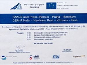 Tratě v okolí Prahy a z Kolína do Brna pokrývá signál GSM-R