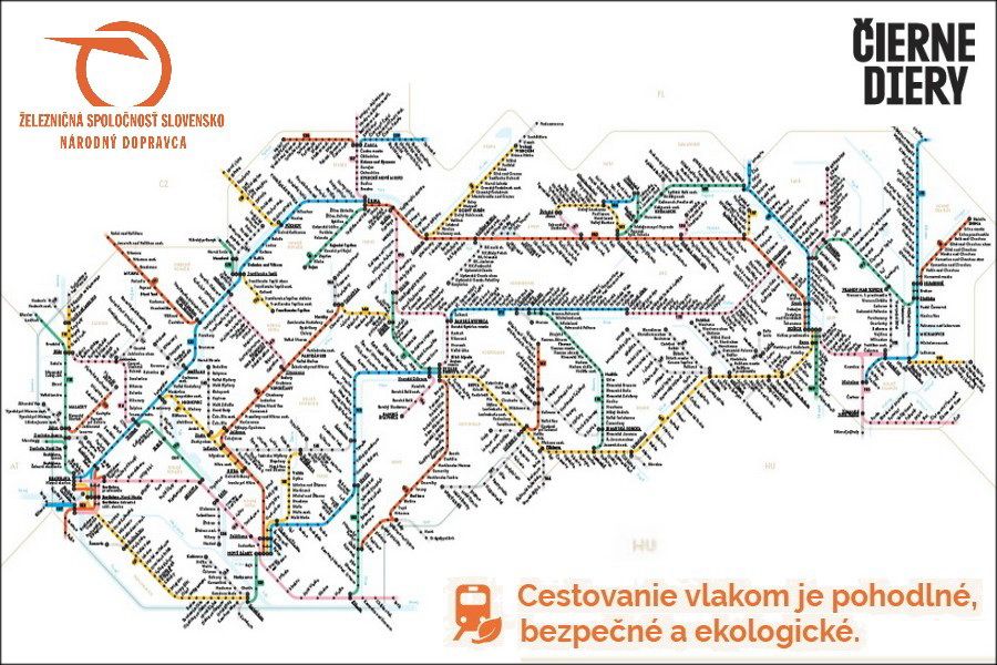 Mapa tratí do vlakov