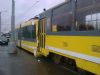 Srážka tramvají v Plzni na Karlovarské třídě